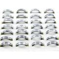 9pcs Black and White Aluminum Alloy Rings Wholesale