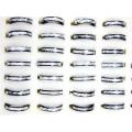 9pcs Black and White Aluminum Alloy Rings Wholesale