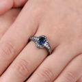 Oval Blue Sapphire Ring Filled Wedding Engagement Ring [Size 7] [2 AVAILABLE]