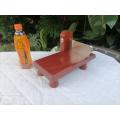 BILTONG CUTTER - MASTERCHEF X30CR13 CLEAVER - B245A - WITH OAK WOODEN STAND - AMAZING VERY HEAVY