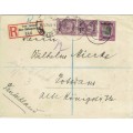South West Africa 1924 KGV 2d pair and 6d on Windhoek regsitered  cover to Germany