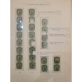 South Africa 1930 Roto Hyphenated Coil collection / Study of 1/2d, 1d and 2d