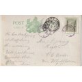 Bechuanaland 1900 KEVII 1/2d tied to ppcard with Mochudi violet cancel fine scarce