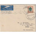South Africa 1935 First Flight Cape Town - Beira on House of Assembly postal stationary envelope