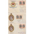 Southern Africa QEII 1953 Coronation pairs on first day covers x6 very fine