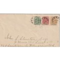 Cape of Good Hope Vryburg 1900 Boer occupation Transvaal 1/2d, 1d & 1s on cover to Wolmeransstad