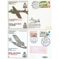 Great Britain 1970s Royal Airforce special covers x8 with 4 signed