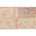 South Africa 1940s WWII Aitcheson correspondence with 2x Xmas Greeting Air Letters etc fine