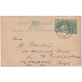 Transvaal 1910 KEVII 1/2d postcard with printed view on reverse very fine