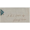 Cape of Good Hope 1858 4d bright blue with clear margins on wrapper to Graaf Reinet very fine