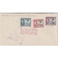 Gambia 1941 KGVI 3d, 6d & 1s on First Flight cover Bathurst to NY via Brazil very fine