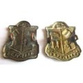 Womans Auxiliary Army Service- Brass Metal Cap And Collar Badges - Loops Intact.