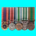 S.A.D.F Grouping Of Five Miniature Medals With Pro Patria.