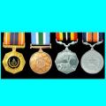 Grouping of 4 Full Size Medals with Ribbons: Pro Patria, Unitas, Southern Africa and General Service