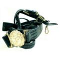 S.A. Navy Officers Ceremonial Sword Belt - This is a shiny  black leather belt.
