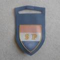 Old SAP State President Guard Rubberised Shoulder Flash - Pin Intact.