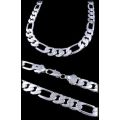 Posh Genuine Imported 925 Sterling Silver Figaro Neck Chain Filled jewelry