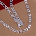 Posh Genuine Imported 925 Sterling Silver Figaro Neck Chain Filled jewelry