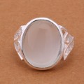 Cr. Moonstone From India Set in 925 Sterling Silver (with 925 Marking )Filled Imported Ring(Size