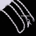 Quality  925 Sterling Silver Rope Chain/Necklace Imported filled jewelry