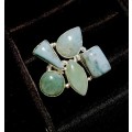 Mint Green  Aventurine Gemstone Set in 925 Sterling Silver Ring Imported Filled Jewelry