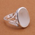 Dazzling Cr. Moonstone Set in 925 Sterling Silver Imported Ring Filled Jewelry