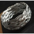 Classy 33mm 925 Sterling Silver Imported Bracelet/Bangle Filled Jewelry