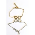 Shinny Imported Gold and Silver Infinity Bracelets