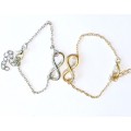 Shinny Imported Gold and Silver Infinity Bracelets