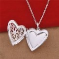 Sparkling Heart Shape Locket with 925 Sterling Silver Imported Filled Neck Chain with 92