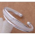 Charming 925 Sterling Silver Cuff Bangle/Bracelet Imported Filled Jewelry