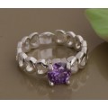 Dazzling Cr Amethyst Set in 925 Sterling Silver Imported Filled Ring