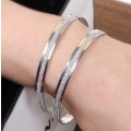Gorgeous High Fashion 2 x Silver Bangle with Glitter Inlay