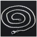 4mm 925 Sterling Silver(with 925 Marking) Imported Filled Singapore Rope Chain