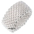 925 Sterling Silver Unisex Mesh Ring with 925 Marking Imported Filled Jewelry