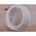 925 Sterling Silver Unisex Mesh Ring with 925 Marking Imported Filled Jewelry
