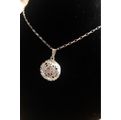 Fantastic Detailed Round Hollow Pendant with Matching 925 Sterling Silver Neck Chain Imported Filled