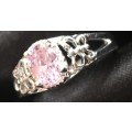 Pretty Dainty Cr Topaz in 925 Sterling Silver Ring Imported Filled Jewelry