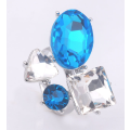 Elegant Blue and White Gemstones Set in 925 Sterling Silver Ring Imported Filled Jewelry
