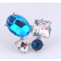 Elegant Blue and White Gemstones Set in 925 Sterling Silver Ring Imported Filled Jewelry