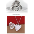 - Stylish - 925 Sterling Silver Heart Shape  Locket with Matching Chain Imported Filled Jewelry