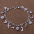 Adorable 925 Sterling Silver Charm Bracelet Imported Filled Jewelry