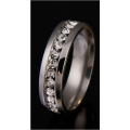 Elegant Diamante Set in Stainless Steel Imported Wedding Engagement Ring