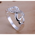 Dainty & Sexy Swarovski Crystals in 925 Sterling Silver Infinity Ring Imported Filled Jewelry