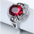 Attractive Sim Red Garnet Set in 925 Sterling Silver Ring  Imported Filled Jewelry
