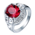 Attractive Sim Red Garnet Set in 925 Sterling Silver Ring  Imported Filled Jewelry