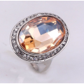 Sparkling Sim Topaz Set in 925 Sterling Silver Filled Imported Ring
