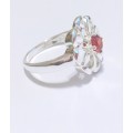 Shiny Cr. Garnet Set in 925 Sterling Silver Imported Filled Ring