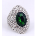 Shimmering Cr Green Emerald in 925 Sterling Silver Filled Imported Ring