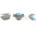 Dazzling 3x Turquoise Gemstone Imported Silver  Rings